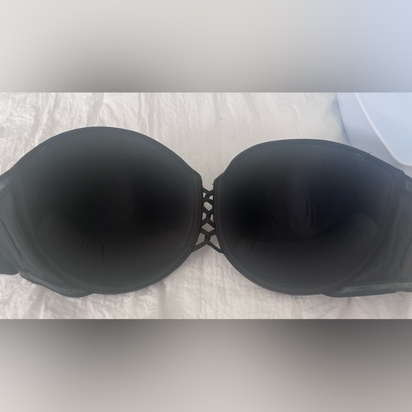 EUC Wacoal Custom Comfort Strapless Push Up Bra style 65442 Black 36 DD - Picture 2 of 6